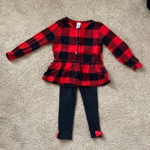 Carters Plaid Shirt & Legging Set